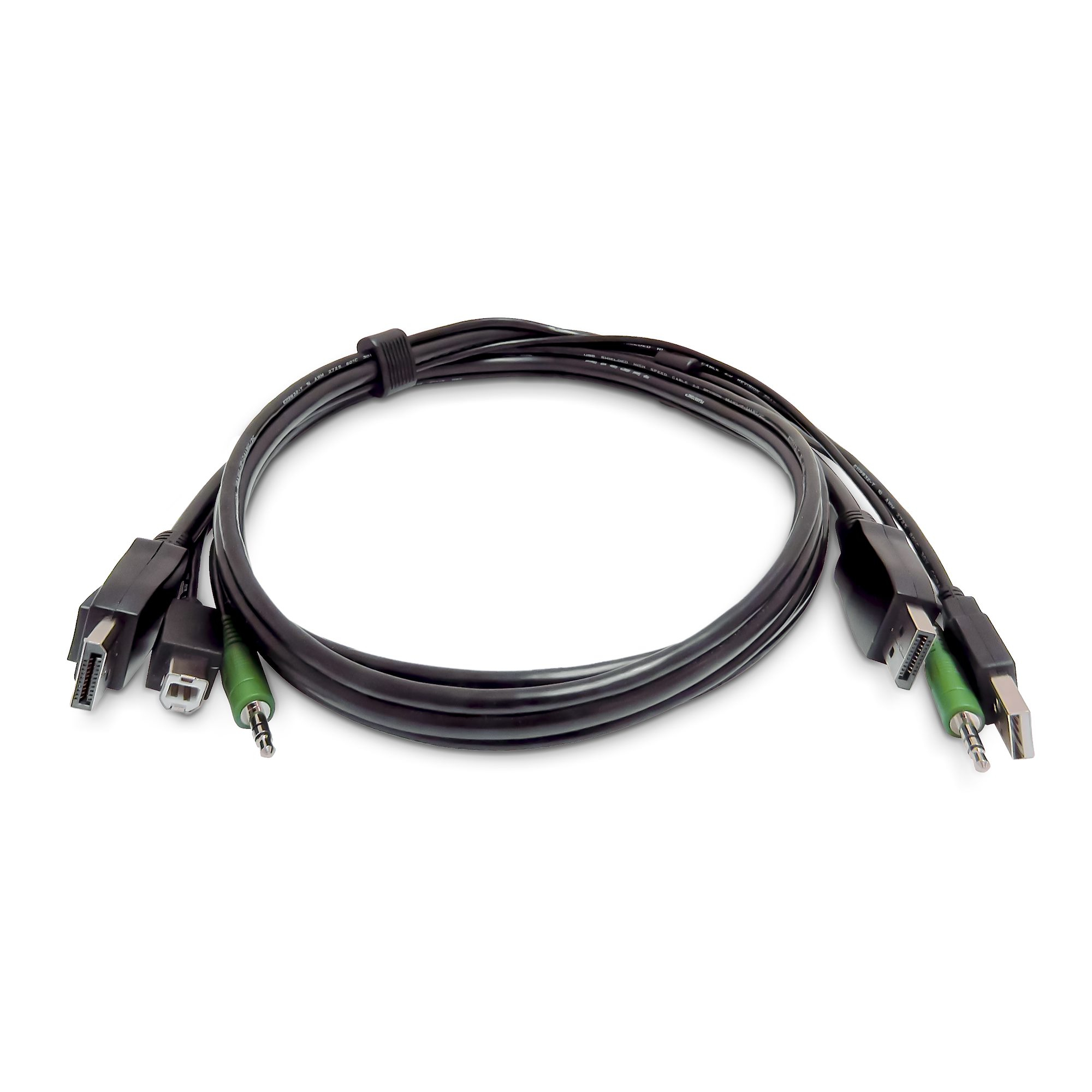 StarTech - Keyboard / Video / Mouse (KVM) Cable - TAA Compliant - USB Type A, 3.5mm Audio Jack, DisplayPort (M) To USB Type B, 3.5mm Audio Jack, DisplayPort (M) - 3 M SK2DPMMKVM10-TAA - C2000 StarTech - Keyboard / Video / Mouse (KVM) Cable - TAA Compliant - USB Type A, 3.5mm Audio Jack, DisplayPort (M) To USB Type B, 3.5mm Audio Jack, DisplayPort (M) - 3 M SK2DPMMKVM10-TAA - C2000