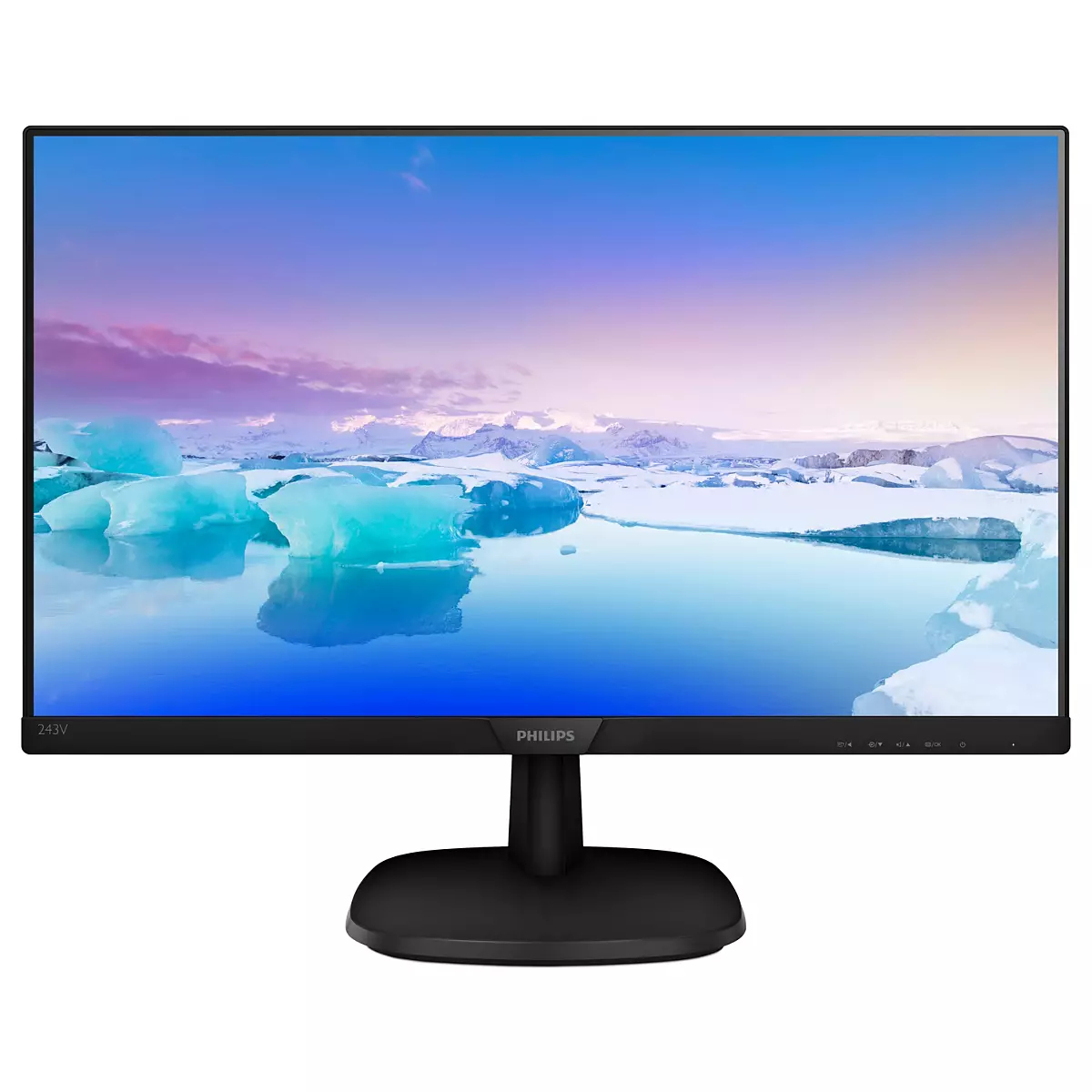 Philips V-line 243V7QDAB - LED Monitor - 24" (23.8" Viewable) - 1920 X 1080 Full HD (1080p) @ 60 Hz - IPS - 250 Cd/m - 1000:1 - 5 Ms - HDMI, DVI-D, VGA - Speakers - Textured Black 243V7QDAB/0 - C2000