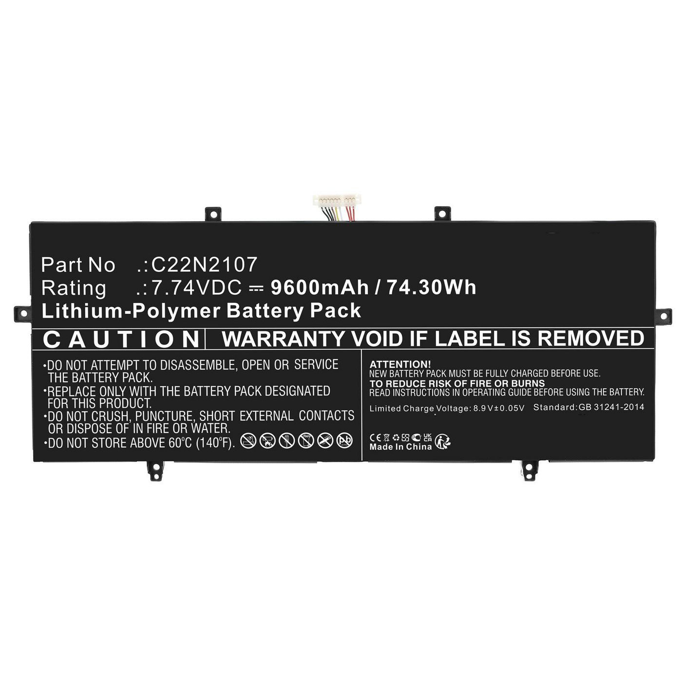 CoreParts Laptop Battery for Asus  74.30Wh 7.74V 9600mAh  MBXAS-BA0330 - eet01
