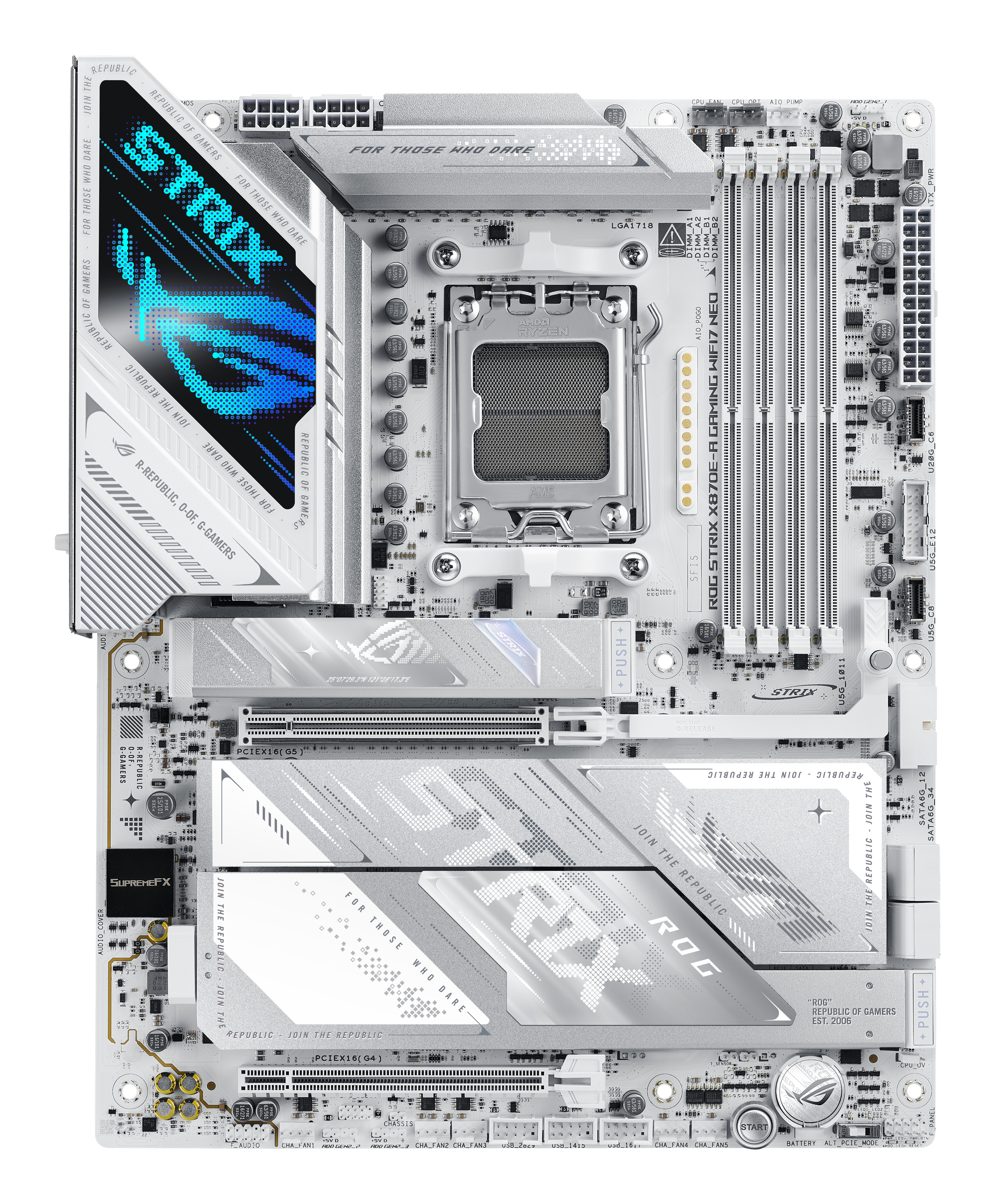 ASUS ROG STRIX X870E-A GAMING WIFI7 NEO - Motherboard - ATX - Socket AM5 - AMD X870E Chipset - USB4, USB 3.2 Gen 1, USB-C 3.2 Gen 1, USB-C 3.2 Gen 2x2, USB 3.2 Gen 2, USB-C 3.2 Gen2 - Wi-Fi 7 - C2000