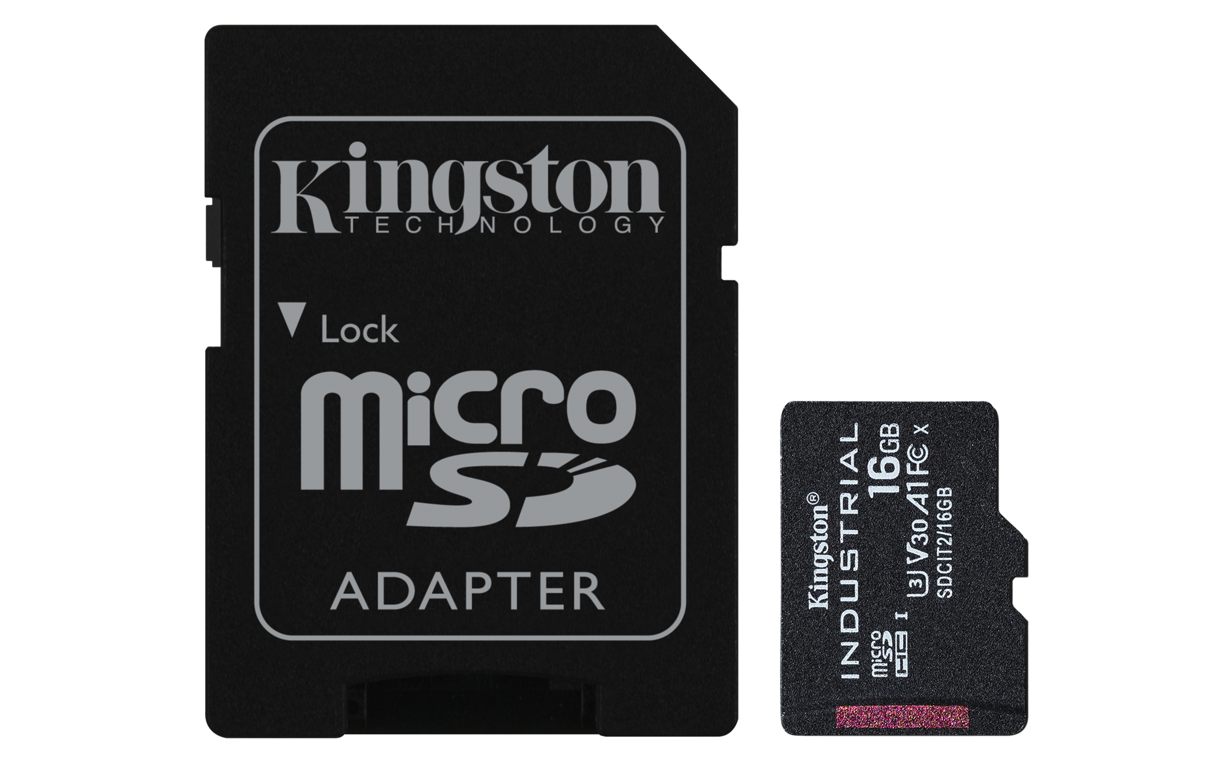 Kingston 16GB microSDHC Industrial C10  A1 pSLC Card + SD Adapter  SDCIT2/16GB - eet01