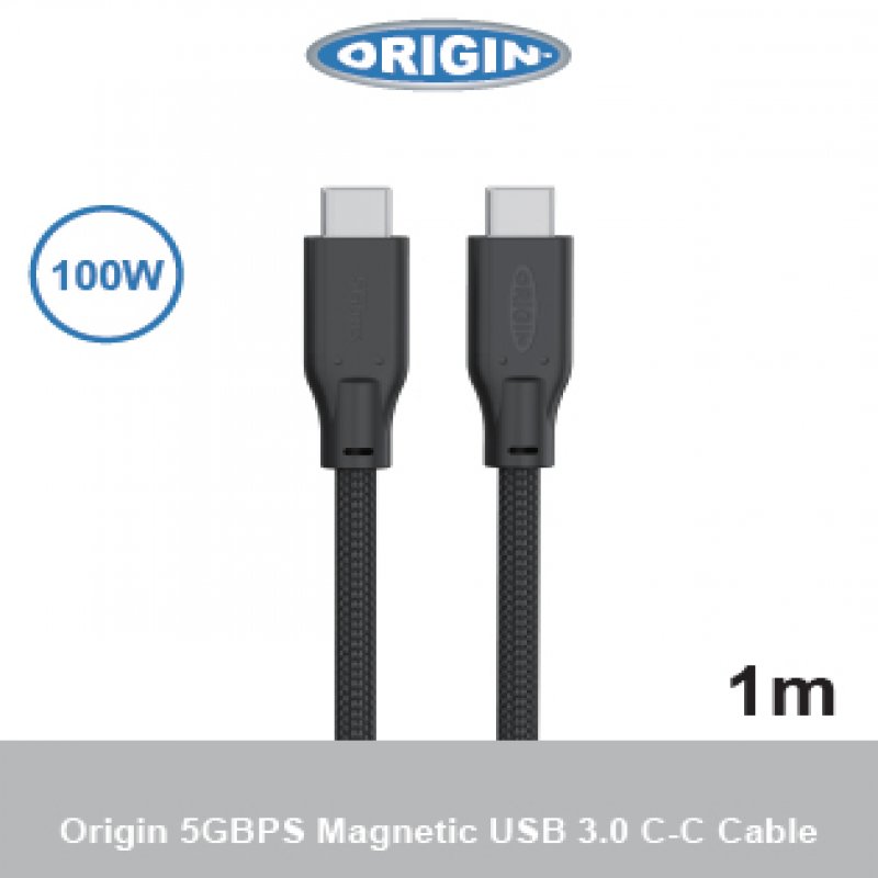 Origin Storage                   Origin Usb-c-c Magnetic Cable       3.0 5gbps 100w 20v 5a               Os-usbcc-5g-1m