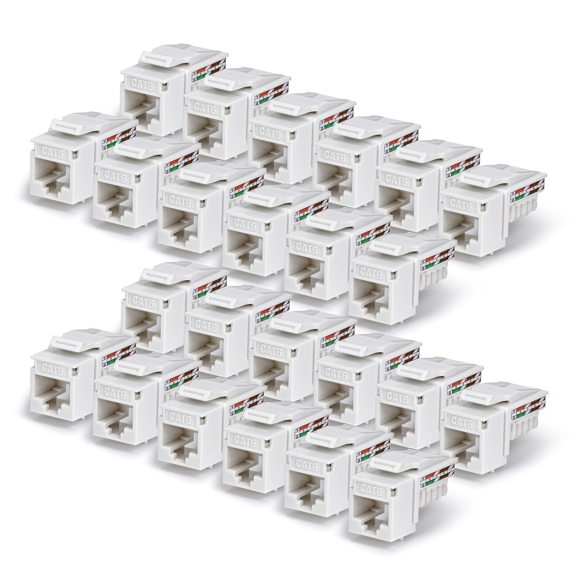 Startech - Cables                Cat6 Utp Keystone Jack 24-pack      90-degree 110 Punch Down White      C6key110whe24pk