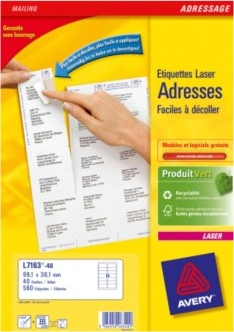 L7163-40 avery Avery Quickpeel Address Labels 99x38mm L7163-40 (560 Labels) - AD01