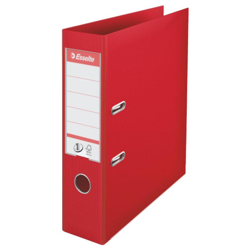 811330 esselte Esselte No1 Power Lever Arch Polyprop A4 75mm Red 811330 - (pk10) - AD01
