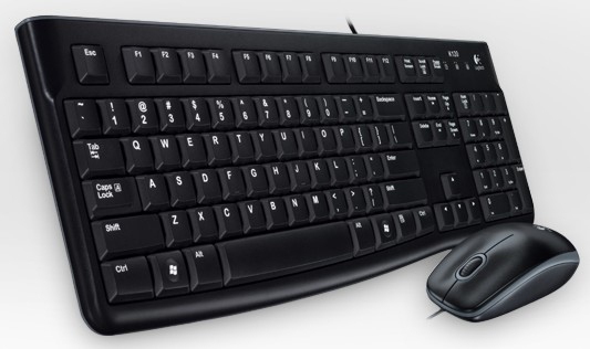 Logitech Desktop MK120/corded Thin Profile Keyboard And 1000dpi Optical Mouse Black USB 2.0 Connection 920-002552 - C2000