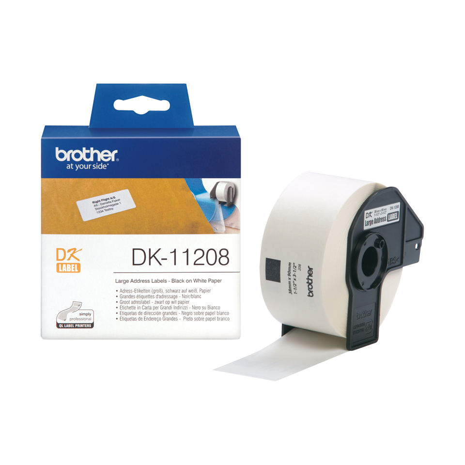 Brother - Consumables Ink        Dk Single Lable Rolls               F/ Ql-500/550 400pcs/rl 38x90m      Dk11208